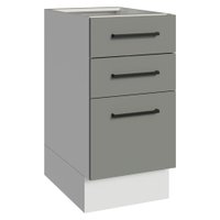Balcão de Cozinha 40 cm 3 Gavetas (Sem Tampo) Branco/Cinza Agata Madesa