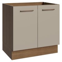 Balcão de Cozinha 80 cm 2 Portas (Sem Tampo) Rustic/Crema Agata Madesa