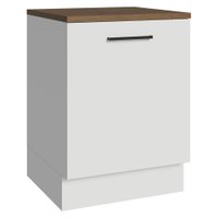 Balcão de Cozinha 60 cm 1 Porta Branco Tampo Rustic Agata Madesa