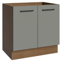 Balcão de Cozinha 80 cm 2 Portas (Sem Tampo) Rustic/Cinza Agata Madesa