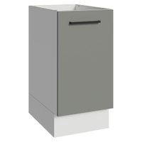 Balcão de Cozinha 40 cm 1 Porta (Sem Tampo) Branco/Cinza Agata Madesa