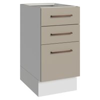 Balcão de Cozinha 40 cm 3 Gavetas (Sem Tampo) Branco/Crema Agata Madesa