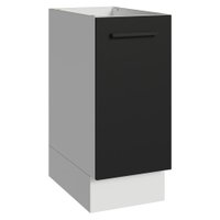 Balcão de Cozinha 35 cm 1 Porta (Sem Tampo) Branco/Preto Agata Madesa