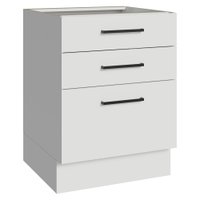 Balcão de Cozinha 60 cm 3 Gavetas (Sem Tampo) Branco Agata Madesa
