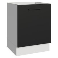 Balcão de Cozinha 60 cm 1 Porta (Sem Tampo) Branco/Preto Agata Madesa