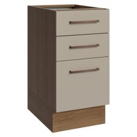 Balcão de Cozinha 40 cm 3 Gavetas (Sem Tampo) Rustic/Crema Agata Madesa