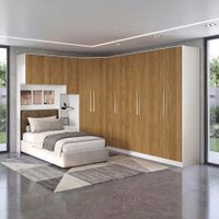 Quarto Modulado Kappesberg Adapt Branco/Nogueira 6 Peças 246cm x 341cm