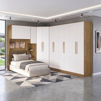 Quarto Modulado Kappesberg Adapt Nogueira/Branco 6 Peças 246cm x 341cm