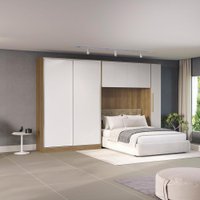 Quarto Modulado Kappesberg Adapt Nogueira/Branco 5 Peças 349cm