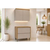 Cozinha Completa 2 Peças 3 Portas Allure CZ698 Gris Linea