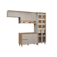 Cozinha Completa 4 Peças 8 Portas Allure CZ643 Gris Linea