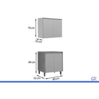 Cozinha Completa 2 Peças 4 Portas Allure CZ699 Gris Linea
