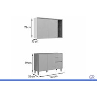 Cozinha Completa 2 Peças 4 Portas Allure CZ682 Gris Linea