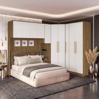 Quarto Modulado Kappesberg Adapt Nogueira/Branco 7 Peças 296cm x 210cm