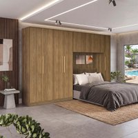 Quarto Modulado Kappesberg Adapt Nogueira Com 5 Peças 349cm