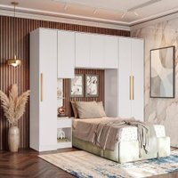 Quarto Modulado Kappesberg Adapt Branco 4 peças 247cm