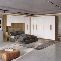 Quarto Modulado Kappesberg Adapt Nogueira/Branco 7 Peças 354cm x 336cm