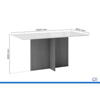 Mesa Jantar Lana Canto Curvo c/Vidro 160cm Cinamomo/Of Henn