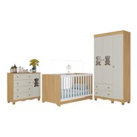 Quarto de Bebê Completo com Berço Americano 3 em 1 Flor Multimóveis MP4917
