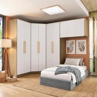 Quarto Modulado Kappesberg Adapt Nogueira/Branco 4 peças