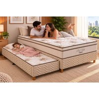 Cama Box c/Aux CRC Casal+Colchão Molas Pró Vida Ortobom 138