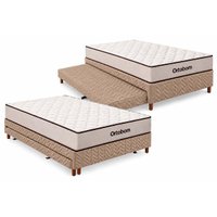 Cama Box c/Aux CRC Casal+Colchão Ortopédico Fit 2.0 Ortobom