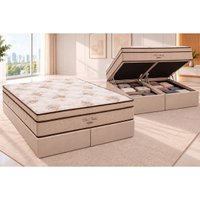 Cama Box Baú CRC Queen+Colchão Molas Pró Vida Ortobom 158