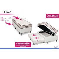 Cama Baú c/Aux CRC Solt+Colchão Ortopédico Fit 2.0 Ortobom