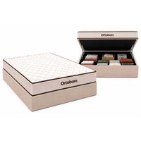 Cama Box Baú CRC Casal+Colchão Ortopédico Fit 2.0 Ortobom