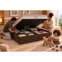 Cama Box Baú CRC King+Colchão Molas Pró Vida Ortobom 193x203