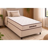 Cama Box CRC Solteiro+Colchão Ortopédico Fit Confort Ortobom