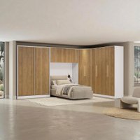 Quarto Modulado Kappesberg Adapt Branco/Nogueira 5 Peças  418cm x 263cm