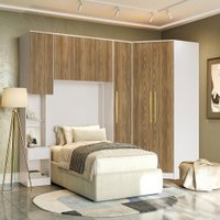Quarto Modulado Kappesberg Adapt Branco/Nogueira 5 peças