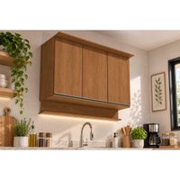 Armário Aéreo Cozinha Liga 3 Portas 120cm Canela Kappesberg