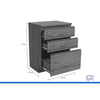 Mesa Lateral Sala Liga 3 Gavetas 65cm Canela Kappesberg