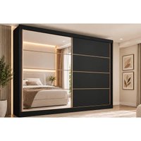 Guarda Roupas 2 Portas de Correr 2 Ptas 1 Esp 6 Gav Sevilha Europa Preto