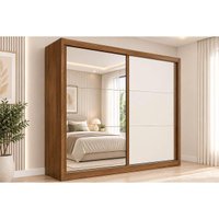 Guarda Roupa Solteiro 2Ptas 1Esp 3Gavs Mali Castanho/Off Europa