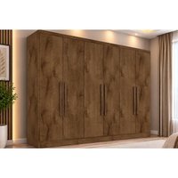 Guarda Roupa 6 Portas 6 Gavetas Oslo Europa Braúna