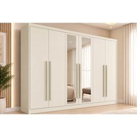 Guarda Roupa 6 Portas 2 Esp 4 Gav Alba Europa OffWhite