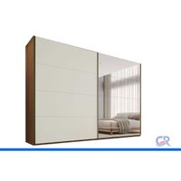 Guarda Roupa Solteiro 2Ptas 1Esp 4Gav Samara CastanhaOff Europa
