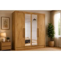 Guarda Roupa 4 Portas 4Portas 2Esp 3Gv Nantes Europa Peroba