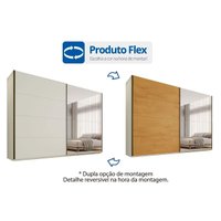 Guarda Roupas 2 Portas de Correr 2Ptas 1Esp 4Gav Samara Europa OffW/Peroba
