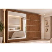 Guarda Roupas 2 Portas de Correr 2 Ptas 1 Esp 6 Gav Sevilha Europa Brauna