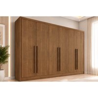 Guarda Roupa Solteiro 6Portas 4Gavetas Alba Castanho Europa