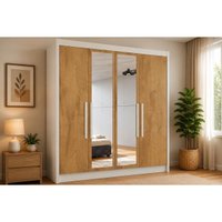 Guarda Roupa 4 Portas 4Portas 2Esp 3Gv Nantes Europa Off/Peroba