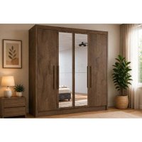 Guarda Roupa 4 Portas 4Portas 2Esp 3Gv Nantes Europa Brauna/Ipe