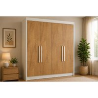 Guarda Roupa 4 Portas 4Portas 3Gavetas Nantes Europa Off/Peroba