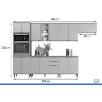Cozinha Modulada 6 Peças 13 Portas Bless CZ674 Off Linea