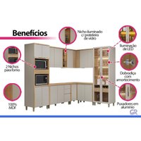 Cozinha Completa 8 Peças 18 Portas Allure CZ660 Gris Linea