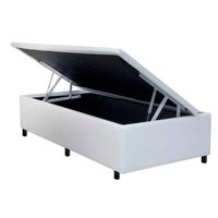 Cama Box Baú Solteiro Costa Rica Corano White 78x188x35